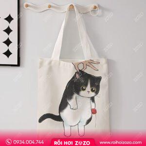 Túi vải canvas in hình mèo Thủ Đức