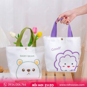 Túi vải canvas in hình cute giá rẻ
