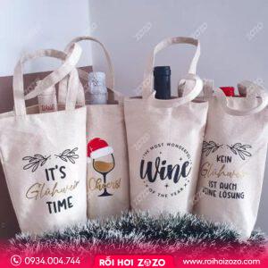 Túi vải canvas đựng bình nước