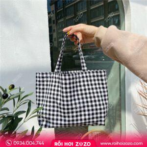 Túi vải canvas caro giá rẻ