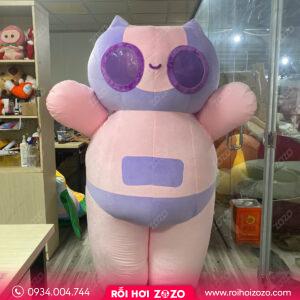 MASCOT HƠI ROBOT HỒNG TÍM